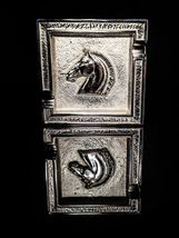 Horse Ashtray Made of  Solid Brass Nickel Chrome Plated  Measures 4.75" Square image 2