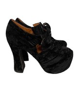 Havana Last by Jeffery Campbell Black Velvet Platform Shoes Size 8.5 - $74.25