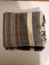 Apt 9 Square Blanket Scarf Wrap Shawl Plaid Fringe 50” Square Beige Blac... - £17.39 GBP