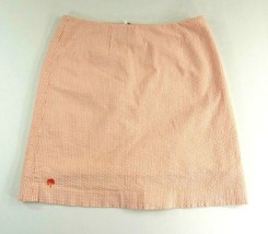 Lilly Pulitzer Orange White Seersucker Strip Short Straight Skirt Womens... - £31.46 GBP