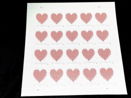 2019 USA Heart Stamps USPS Sheet of 20 - Uncirculated - $14.00