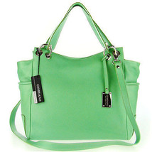 GIORDANO Italian Made Natural Green Leather Large Designer Shopper Tote Handbag - £244.32 GBP
