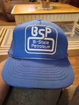 Vntg Mesh Snapback Ropebill Trucker Hat/Cap BSP Bi-State Petroleum - $10.88