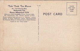 Tick Tock Tea Room Hollywood CA Postcard PC492 - £3.72 GBP