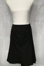 Limited Skirt Black White Pinstripe Polka Dot Stretch Pleat Slit Rockabi... - £12.65 GBP