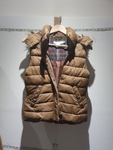 Womens H&amp;M Divided Coat Uk Size 8 EU36 Padded Jacket Gilet Bodywarmer Brown - £17.79 GBP