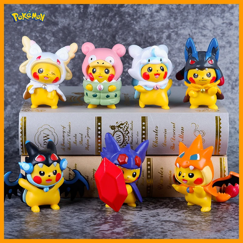 7pcs/Set Pokemon Action Figure Mini Toys Dolls 8cm Pikachu Action Figure Model - £30.64 GBP