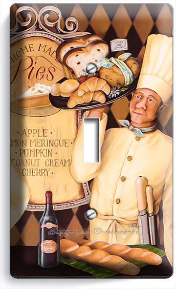 ITALIAN PASTRY CHEFS BREAD BAKERY 1 GANG LIGHT SWITCH WALL PLATES KITCHEN DECOR