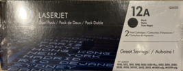 HP  12A  Toner Cartridge Pack of 2 Dual - Black Q2612A Genuine OEM Sealed - $161.10 CAD
