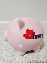 VTG Collectible Novelty Handpainted Souvenir Ceramic Pig Pink Piggy Bank Iowa - £3.19 GBP