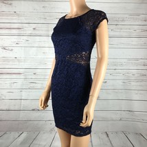 BCX Junior&#39;s Navy Blue All-Over Lace Illusion Mini Bodycon Dress NWT 11 - £9.03 GBP