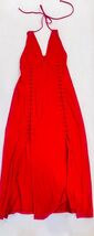 Adam Selman Sport Sample Red Halter Dress Lace Up Detail XS NEW - $82.23 CAD