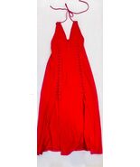 Adam Selman Sport Sample Red Halter Dress Lace Up Detail XS NEW - $82.23 CAD