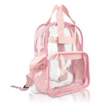 Clear Backpack School Bag See Through in Light Pink - £17.73 GBP