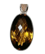 Natural Big Smoky Quartz Sterling Silver Pendant 38.4 Grams w Crystal Bail - £55.75 GBP