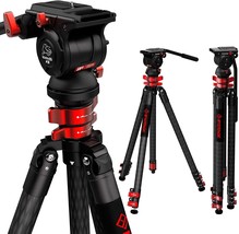Ifootage 65&quot; Carbon Fiber Video Tripod With Fluid Drag Pan Head, Professional - £426.78 GBP