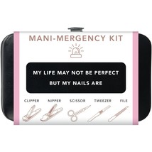 Trim Black Pink Nail Mani Emergency Grooming Kit Clippers Scissor Tweeze... - $1.98