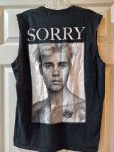 Justin Bieber Sorry Double Sided Adult Sleeveless Cut Off T Shirt Size L... - £15.70 GBP