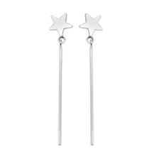 Constellation Inspired Shooting Star Sterling Silver Post Drop Dangle Earrings - £10.91 GBP
