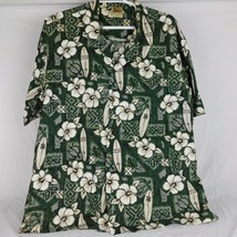 Winnie Fashions Made in Hawaii Men&#39;s Shirt Green Surf Board Hibiscus Siz... - $24.19