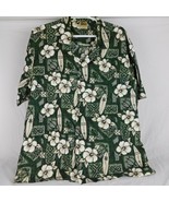 Winnie Fashions Made in Hawaii Men&#39;s Shirt Green Surf Board Hibiscus Siz... - £19.11 GBP