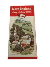 Vintage 1960's Esso New England Happy Motoring Guide Road Map from 1964 ... - $17.09