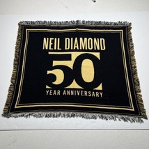 Neil Diamond 50th Anniversary Throw Blanket Black And Gold 44&quot;x36&quot; - £34.89 GBP