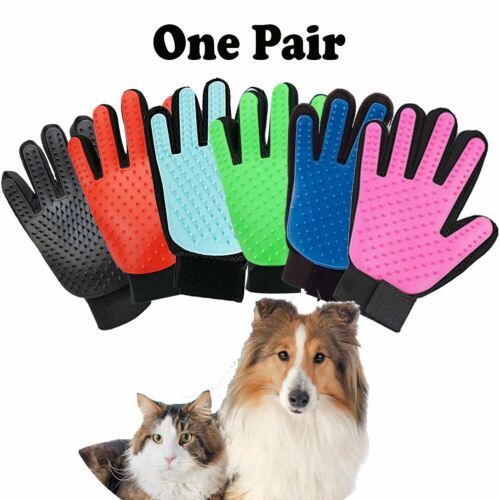 1 Pair Pet Dog Cat Hair Remover Mitt Massage Brush Deshedding Grooming G... - $5.75