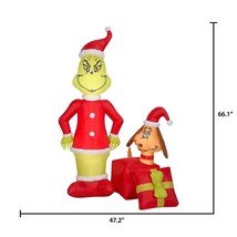 Airblown Inflatable Grinch  Max Christmas Present 5.5Ft  65th Anniversary Decor - £71.60 GBP