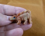 Y-DIN-ST-19 little red tan Stegosaurus DINOSAUR gem SOAPSTONE dino figurine - $12.26 CAD