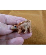 Y-DIN-ST-19 little red tan Stegosaurus DINOSAUR gem SOAPSTONE dino figurine - $12.33 CAD