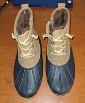 Serra Women&#39;s Duck Boots Sz7 Black-Brown Rain Duck Boots 3M Thinsulate. - $40.81