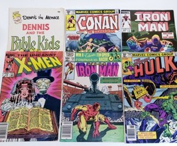 Lot Of Six Vintage Comic Books X-Men, Iron Man, Incredible Hulk, Conan... - £19.81 GBP