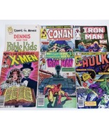 Lot Of Six Vintage Comic Books X-Men, Iron Man, Incredible Hulk, Conan... - $333.55 MXN