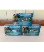 3 Pack TDK VHS-C 30 Min. Premium High Grade Blank Tapes New Sealed + BON... - $188.16 MXN