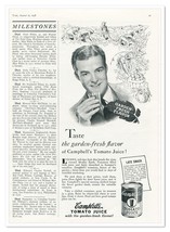 Print Ad Campbell&#39;s Tomato Juice Late Snack Vintage 1938 3/4-Page Advert... - $9.70
