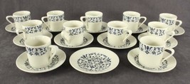 Vintage China Tachikichi Blue Floral Cream Demitasse Tea Espresso Cups &amp;... - £66.95 GBP