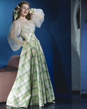 Jeanne Crain flowing plaid dress see-through sleeves 11x14 Photo - £11.19 GBP