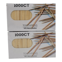 2000 Count 100% Natural Bamboo Toothpicks – Lot of 2  1000 ct boxes - £3.19 GBP