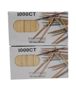 2000 Count 100% Natural Bamboo Toothpicks – Lot of 2  1000 ct boxes - £3.15 GBP