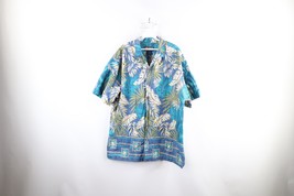 Vtg 90s Chaps Ralph Lauren Mens XL Looped Collar Hawaiian Button Shirt Cotton - £46.35 GBP