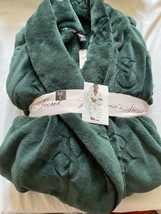 VICTORIA&#39;S SECRET Robe Long/ Short Cozy Logo EMBOSSED PLUSH Green M/L - $51.43