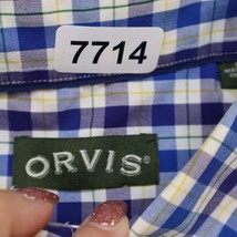 Orvis Adult Large Blue Plaid Long Sleeve Button Up Business Casual Cotton Mens - £27.74 GBP