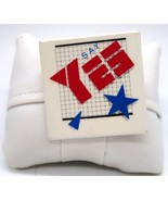 Vtg Say Yes Square Button Pin Geometric Art Design Unusual Obscure 2&quot; - €11,22 EUR
