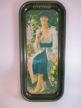 Coca-Cola 1973 Tray Lady in Blue Dress Reproduction of 1921 Ad Art Vintage - £7.12 GBP