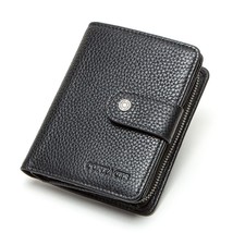 CONTACT&#39;S Genuine Leather Vintage Wallet Men With Coin Pocket Short Wallets Smal - £51.43 GBP