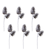 Flocked Snowy Pine Cone Spray (Set of 6) - $3,333.64 MXN