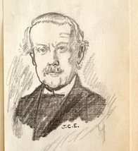 Jerome Eisenberg UK PM Lloyd George 1925 Original Art Pencil 1/1 Signed DWN8C - £237.01 GBP