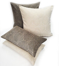Sahara Cream and Gold Textured Throw Pillow 20x20 - £47.77 GBP