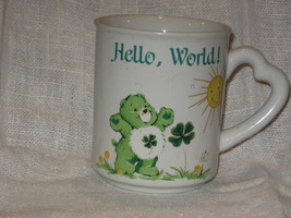 Care Bears-Hello,World -Good Luck Bear-Coffee Mug-Vintage-American Greeting-1983 - $18.00